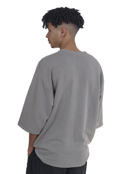 PATCHWORK OVERSIZED T-SHIRT IN GREY