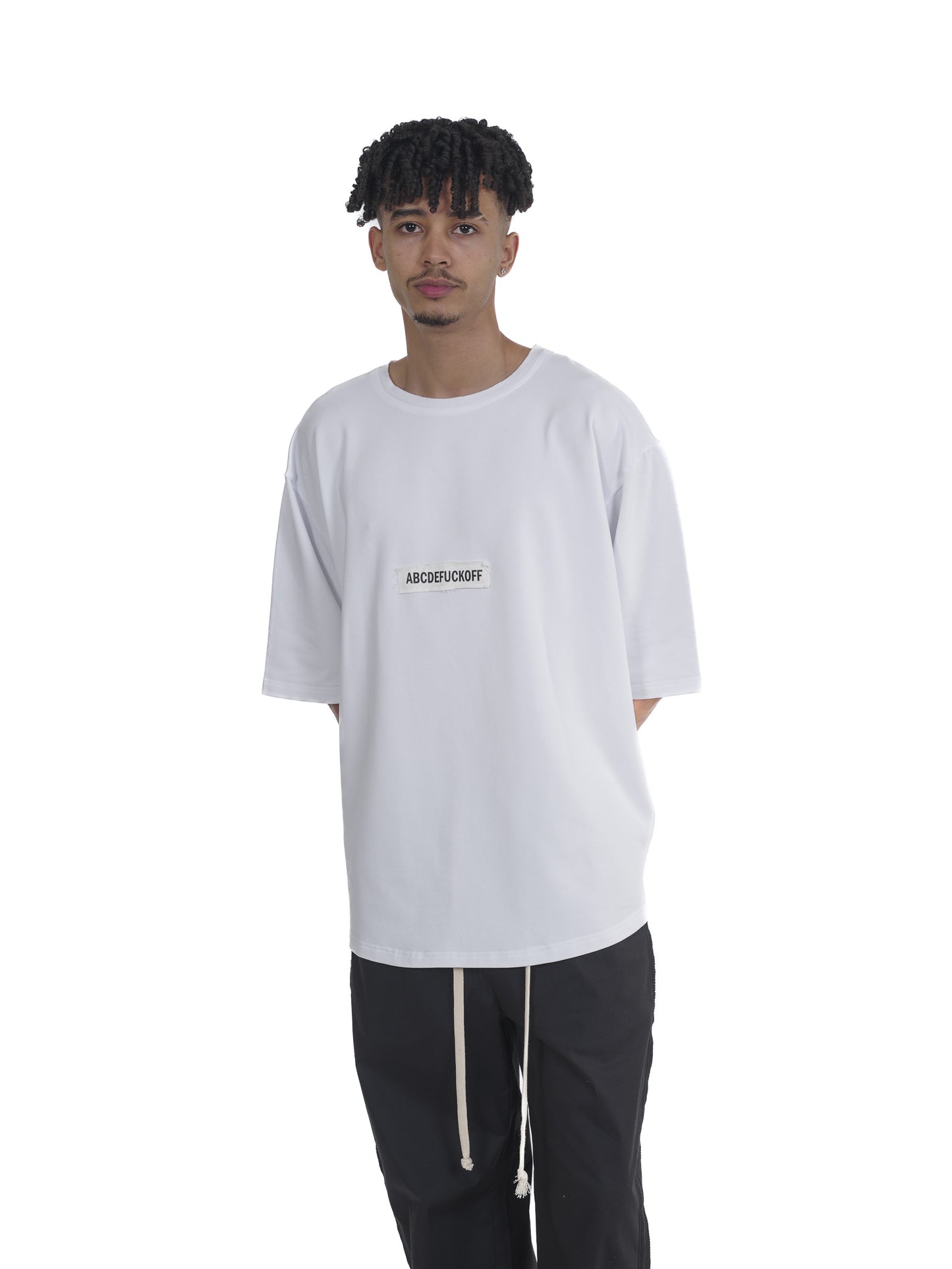 FERE STUDIOS ABCDEFUCKOFF T-SHIRT IN WHITE