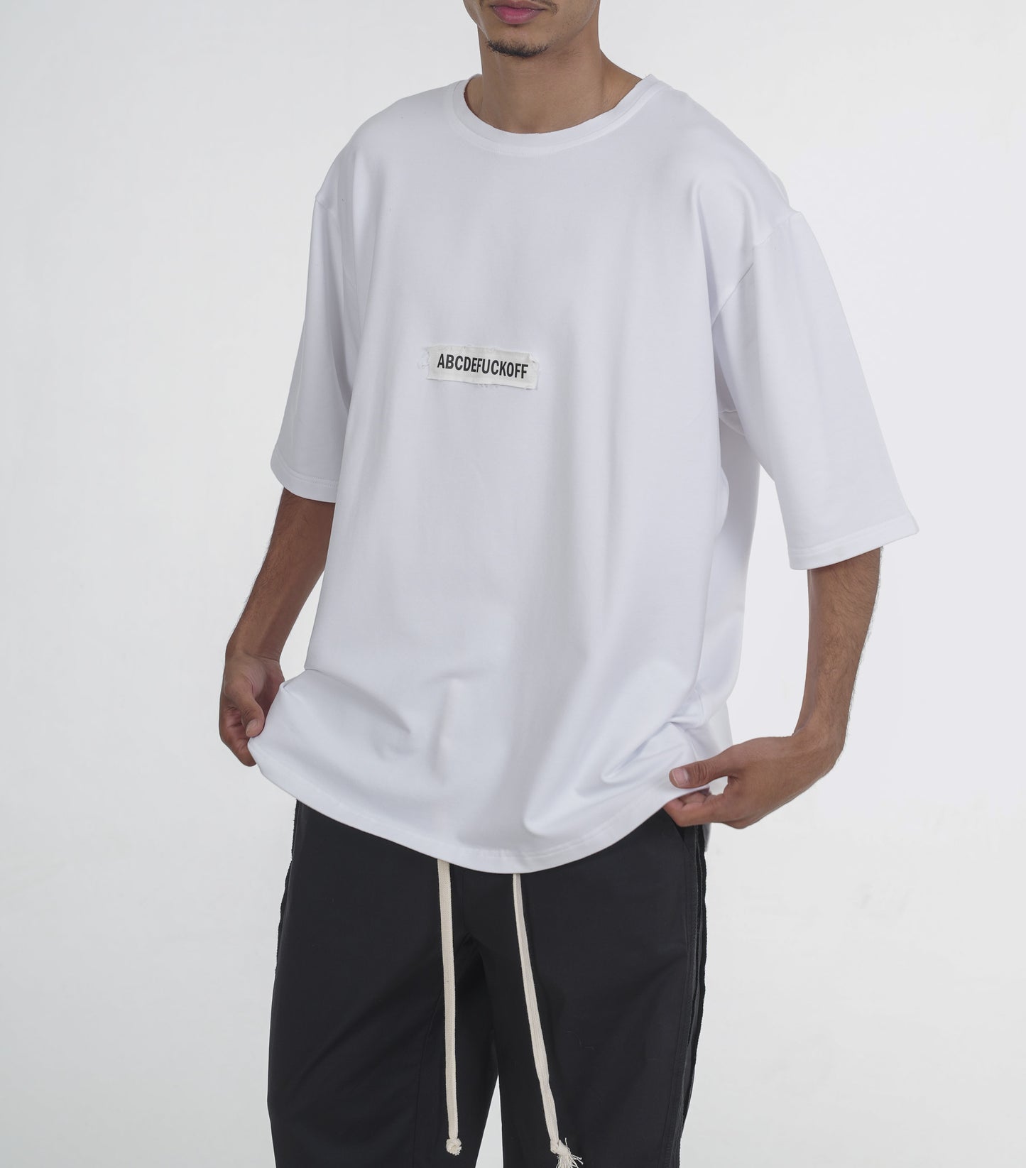 FERE STUDIOS ABCDEFUCKOFF T-SHIRT IN WHITE