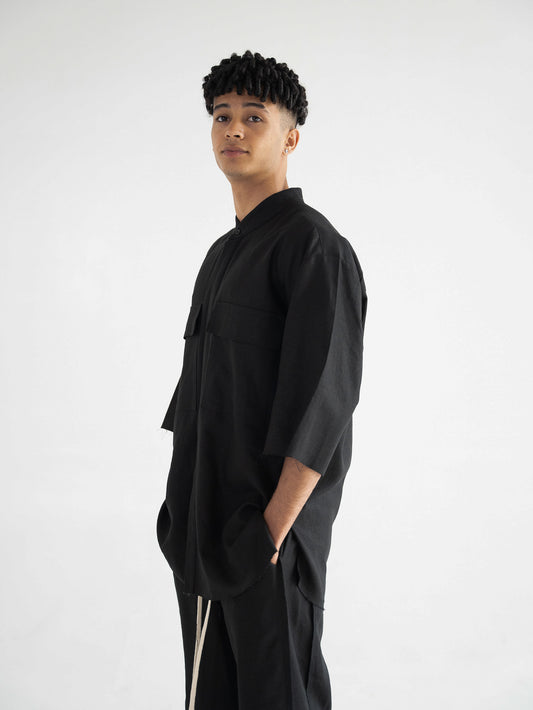 FERE STUDIOS LINEN SHIRT IN BLACK