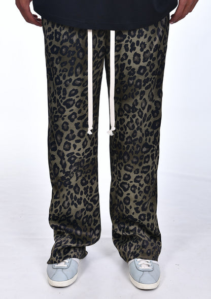 FERE STUDIOS PANTS BAGGY CHINO TROUSERS IN LEO PRINT