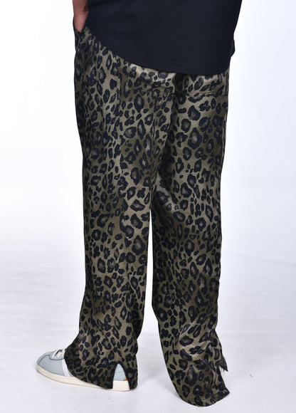 FERE STUDIOS PANTS BAGGY CHINO TROUSERS IN LEO PRINT