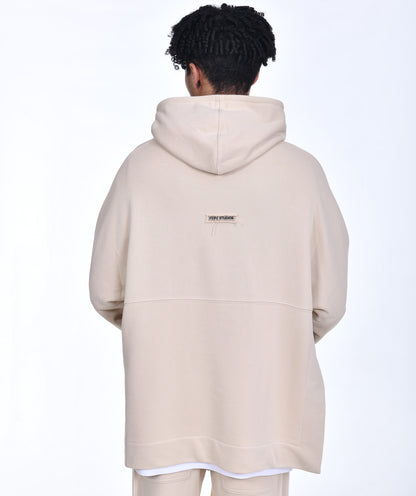 FERE STUDIOS PONCHO HOODIE PURE COTTON IN BEIGE