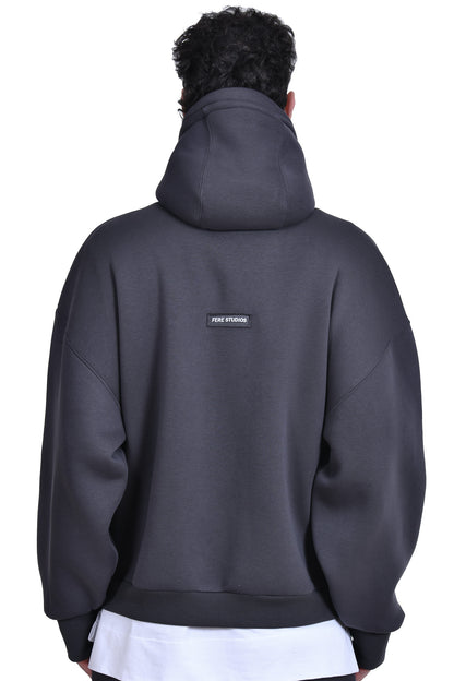 FERE STUDIOS ZIPPER HOODIE IN GRAY