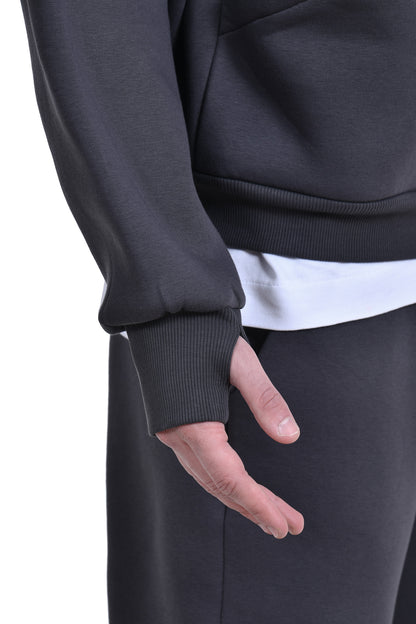 FERE STUDIOS ZIPPER HOODIE IN GRAY
