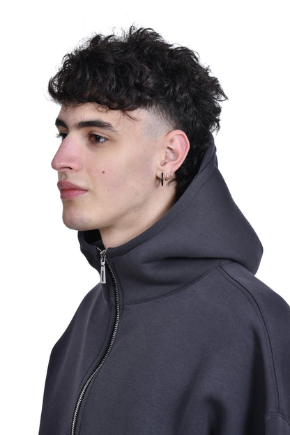 FERE STUDIOS ZIPPER HOODIE IN GRAY