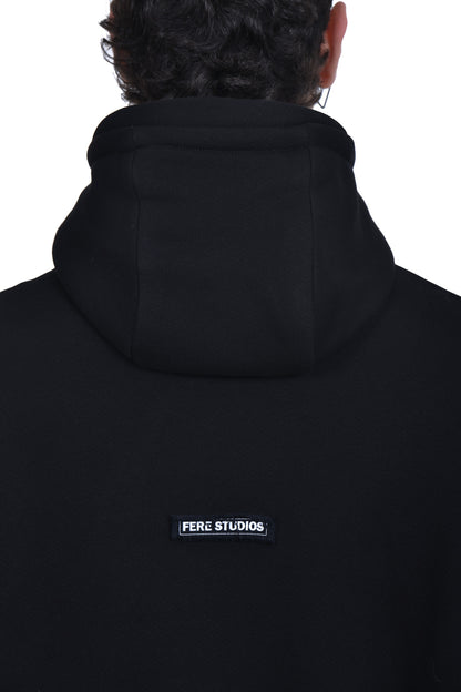 FERE STUDIOS ZIPPER HOODIE IN BLACK