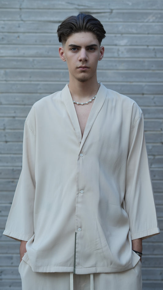 FERE STUDIOS RELAXED FIT SHIRT IN BEIGE