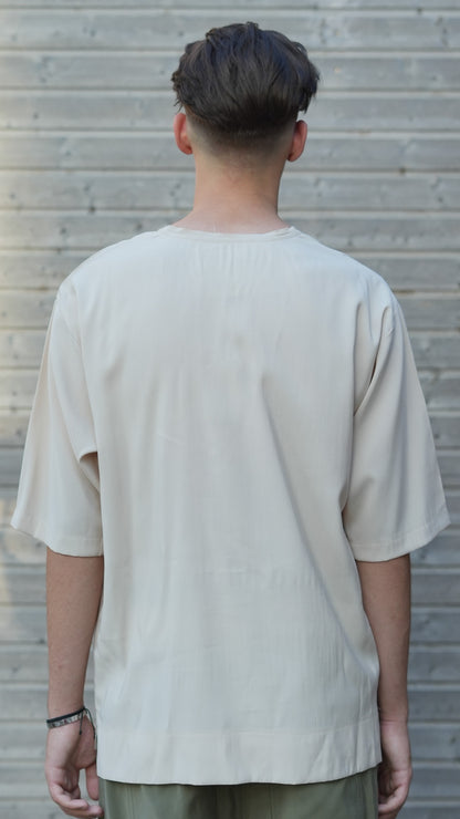 FERE STUDIOS T-SHIRT IN TENCEL BEIGE