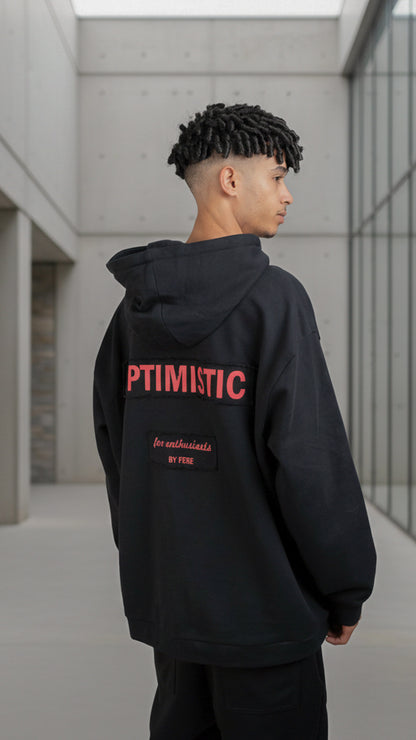 OPTIMISTIC HOODIE OVERSIZED IN BLACK