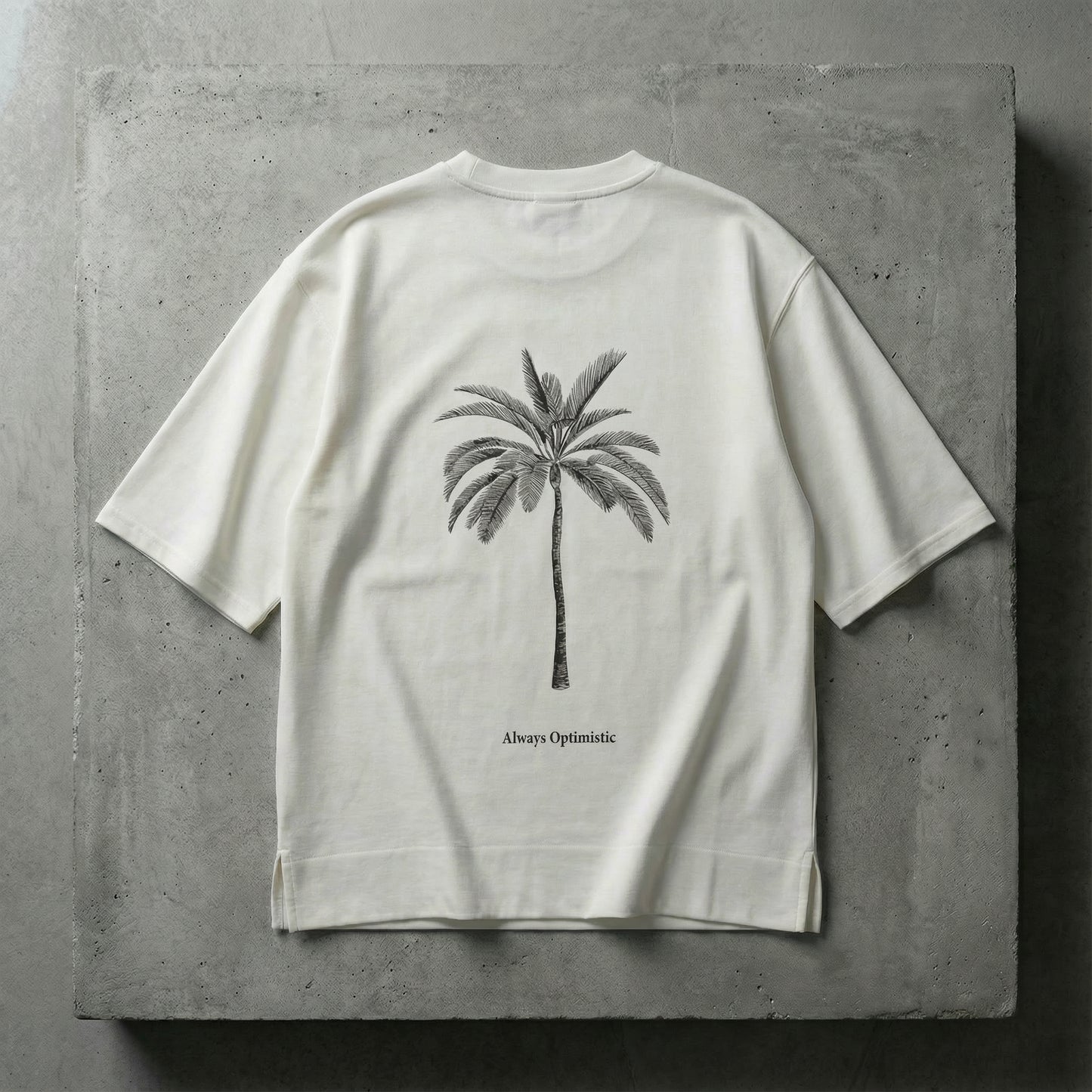 FERE STUDIOS T-SHIRT PALM IN OFF WHITE