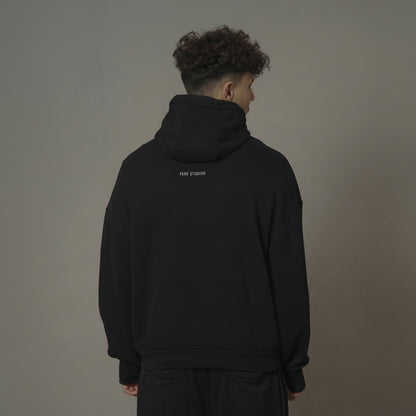 FERE STUDIOS ZIPPER HOODIE IN BLACK