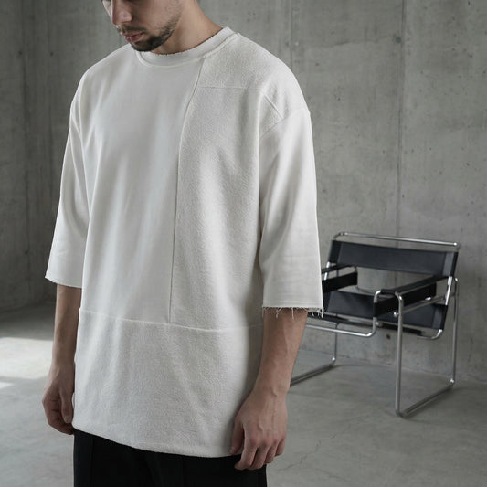PATCHWORK OVERSIZED T-SHIRT IN OFF WHITE