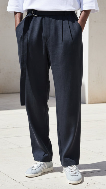 FERE STUDIOS PANTS BAGGY CHINO TROUSERS IN GRAY ANTHRACITE