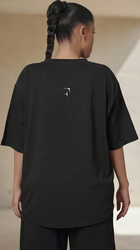 FERE STUDIOS EMBROIDERED LOGO T-SHIRT IN BLACK