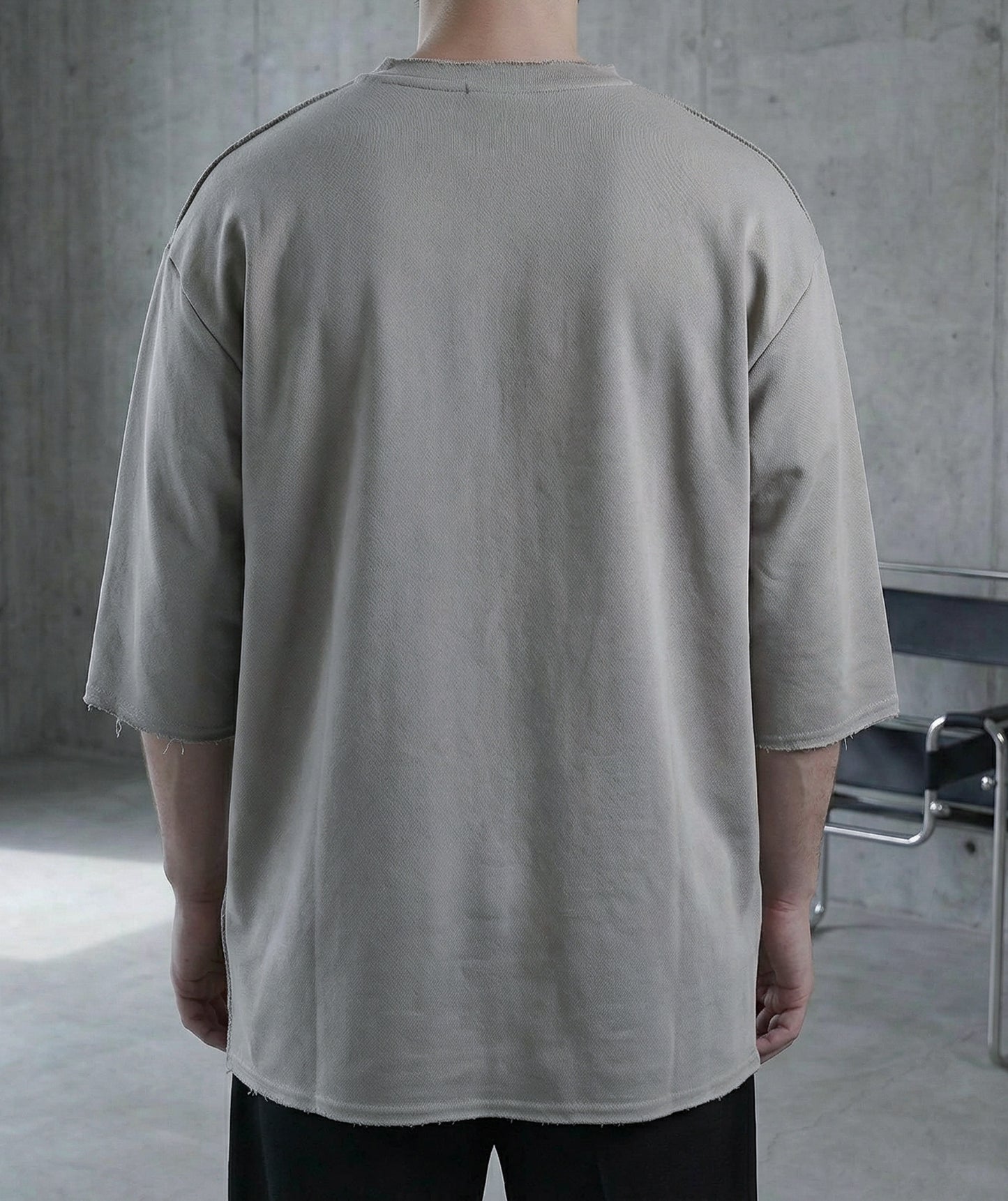 PATCHWORK OVERSIZED T-SHIRT IN GRAY