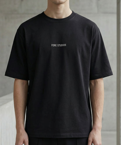 FERE STUDIOS EMBROIDERED LOGO T-SHIRT IN BLACK