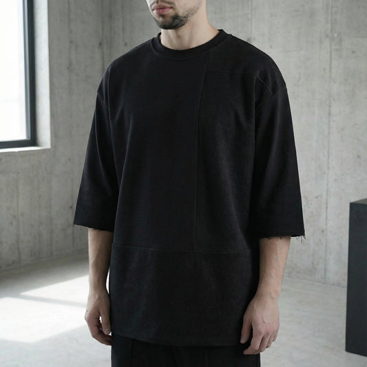 PATCHWORK OVERSIZED T-SHIRT IN BLACK