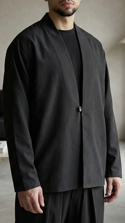 FS BLACK KIMONO OVERSHIRT