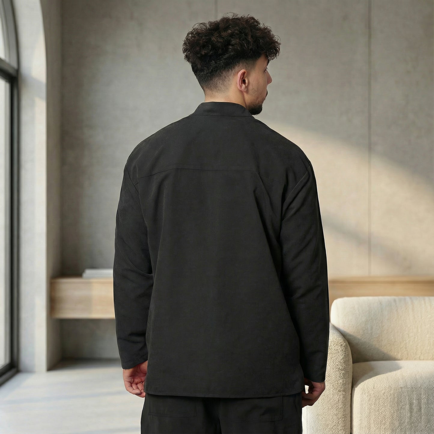 FS BLACK KIMONO OVERSHIRT