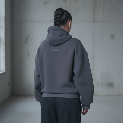 HEAVY ZIPPER  HOODIE IN GREY