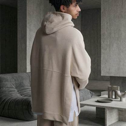 FERE STUDIOS PONCHO HOODIE PURE COTTON IN BEIGE