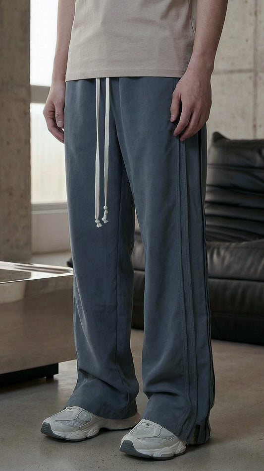 FERE STUDIOS PANTS BAGGY DOUBLE LANE IN GREY ANTHRACITE