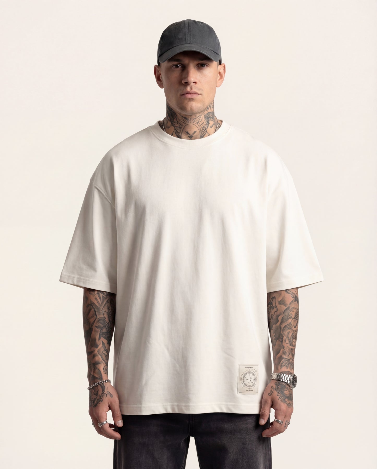 Cassiopeia Black Patch T-Shirt Off White