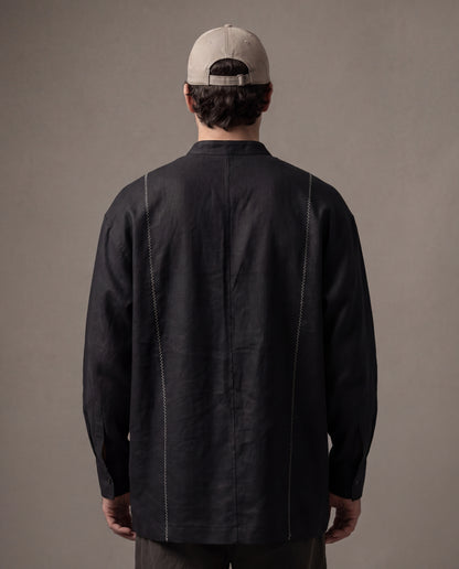 Linen Studio Shirt — Black