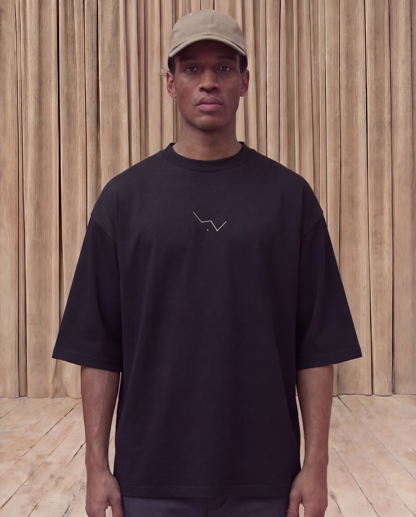 tricou oversized negru barbati casual modern stil minimalist haine premium din bumbac gros Fere Studios