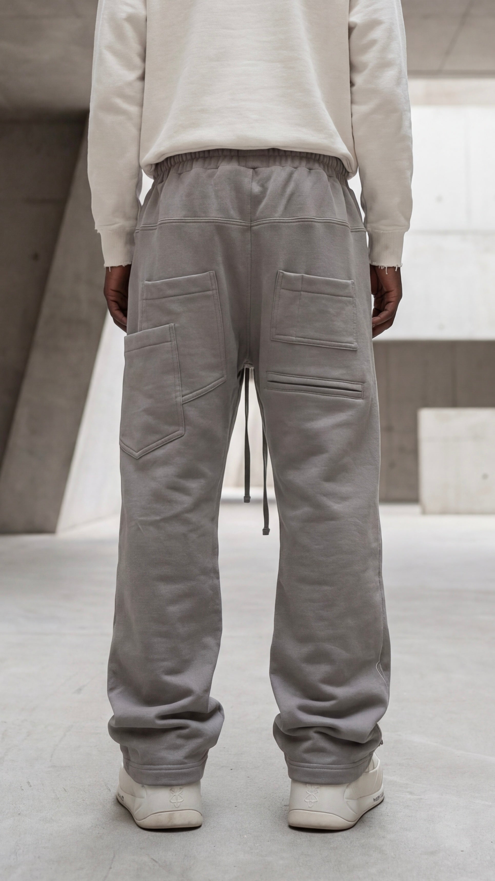 pantaloni gri barbati oversized bumbac premium fit modern stil minimalist Fere Studios