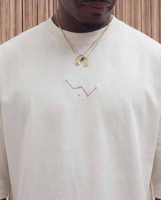 tricou oversized alb barbati bumbac gros 290 gsm design cassiopeia minimalist streetwear premium Fere Studios